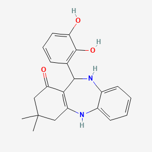 molecular formula C21H22N2O3 B5151989 11-(2,3-dihydroxyphenyl)-3,3-dimethyl-2,3,4,5,10,11-hexahydro-1H-dibenzo[b,e][1,4]diazepin-1-one 