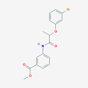 molecular formula C17H16BrNO4 B5152010 methyl 3-{[2-(3-bromophenoxy)propanoyl]amino}benzoate 