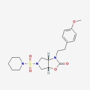 (3aS*,6aR*)-3-[2-(4-methoxyphenyl)ethyl]-5-(1-piperidinylsulfonyl)hexahydro-2H-pyrrolo[3,4-d][1,3]oxazol-2-one