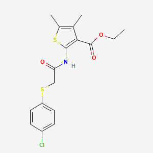 molecular formula C17H18ClNO3S2 B5152042 ethyl 2-({[(4-chlorophenyl)thio]acetyl}amino)-4,5-dimethyl-3-thiophenecarboxylate 