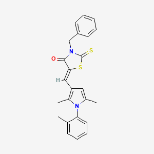 molecular formula C24H22N2OS2 B5152057 3-benzyl-5-{[2,5-dimethyl-1-(2-methylphenyl)-1H-pyrrol-3-yl]methylene}-2-thioxo-1,3-thiazolidin-4-one 
