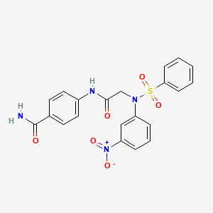 4-{[N-(3-nitrophenyl)-N-(phenylsulfonyl)glycyl]amino}benzamide