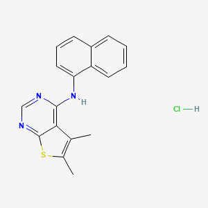 molecular formula C18H16ClN3S B5152086 5,6-dimethyl-N-1-naphthylthieno[2,3-d]pyrimidin-4-amine hydrochloride 