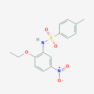 molecular formula C15H16N2O5S B515210 N-{2-ethoxy-5-nitrophenyl}-4-methylbenzenesulfonamide 