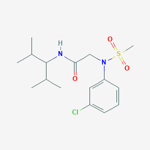 molecular formula C16H25ClN2O3S B5152129 N~2~-(3-chlorophenyl)-N~1~-(1-isopropyl-2-methylpropyl)-N~2~-(methylsulfonyl)glycinamide 