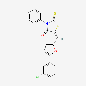 molecular formula C20H12ClNO2S2 B5152136 5-{[5-(3-chlorophenyl)-2-furyl]methylene}-3-phenyl-2-thioxo-1,3-thiazolidin-4-one 