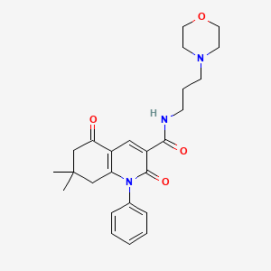 molecular formula C25H31N3O4 B5152147 7,7-dimethyl-N-[3-(4-morpholinyl)propyl]-2,5-dioxo-1-phenyl-1,2,5,6,7,8-hexahydro-3-quinolinecarboxamide 