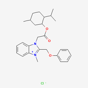 molecular formula C27H35ClN2O3 B5152148 1-{2-[(2-isopropyl-5-methylcyclohexyl)oxy]-2-oxoethyl}-3-methyl-2-(phenoxymethyl)-1H-3,1-benzimidazol-3-ium chloride 