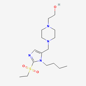 molecular formula C16H30N4O3S B5152149 2-(4-{[1-butyl-2-(ethylsulfonyl)-1H-imidazol-5-yl]methyl}-1-piperazinyl)ethanol 