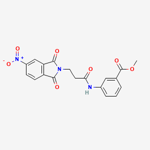 molecular formula C19H15N3O7 B5152170 methyl 3-{[3-(5-nitro-1,3-dioxo-1,3-dihydro-2H-isoindol-2-yl)propanoyl]amino}benzoate 