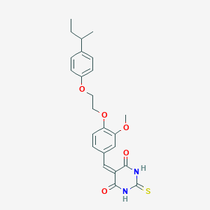 molecular formula C24H26N2O5S B5152193 5-{4-[2-(4-sec-butylphenoxy)ethoxy]-3-methoxybenzylidene}-2-thioxodihydro-4,6(1H,5H)-pyrimidinedione 