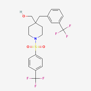 molecular formula C21H21F6NO3S B5152198 (4-[3-(trifluoromethyl)benzyl]-1-{[4-(trifluoromethyl)phenyl]sulfonyl}-4-piperidinyl)methanol 