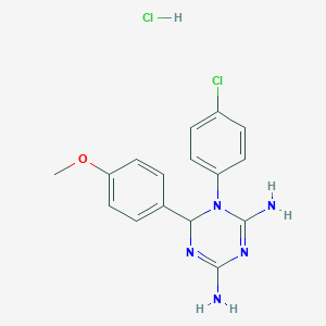 molecular formula C16H17Cl2N5O B5152219 1-(4-chlorophenyl)-6-(4-methoxyphenyl)-1,6-dihydro-1,3,5-triazine-2,4-diamine hydrochloride 