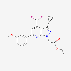 ethyl [3-cyclopropyl-4-(difluoromethyl)-6-(3-methoxyphenyl)-1H-pyrazolo[3,4-b]pyridin-1-yl]acetate