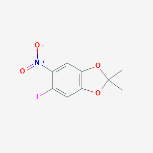 molecular formula C9H8INO4 B515227 5-Iodo-2,2-dimethyl-6-nitro-1,3-benzodioxole 