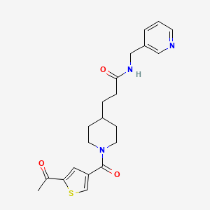 molecular formula C21H25N3O3S B5152278 3-{1-[(5-acetyl-3-thienyl)carbonyl]-4-piperidinyl}-N-(3-pyridinylmethyl)propanamide 
