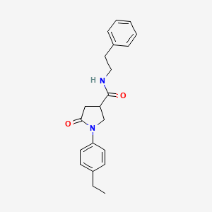 molecular formula C21H24N2O2 B5152291 1-(4-ethylphenyl)-5-oxo-N-(2-phenylethyl)-3-pyrrolidinecarboxamide 