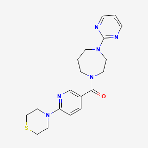 molecular formula C19H24N6OS B5152339 1-(2-pyrimidinyl)-4-{[6-(4-thiomorpholinyl)-3-pyridinyl]carbonyl}-1,4-diazepane 