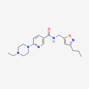 molecular formula C19H27N5O2 B5152344 6-(4-ethyl-1-piperazinyl)-N-[(3-propyl-5-isoxazolyl)methyl]nicotinamide 