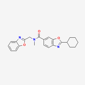molecular formula C23H23N3O3 B5152371 N-(1,3-benzoxazol-2-ylmethyl)-2-cyclohexyl-N-methyl-1,3-benzoxazole-6-carboxamide 