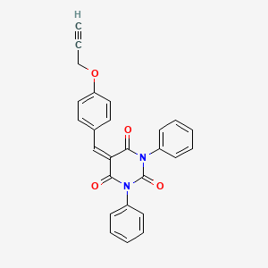 molecular formula C26H18N2O4 B5152385 1,3-diphenyl-5-[4-(2-propyn-1-yloxy)benzylidene]-2,4,6(1H,3H,5H)-pyrimidinetrione 