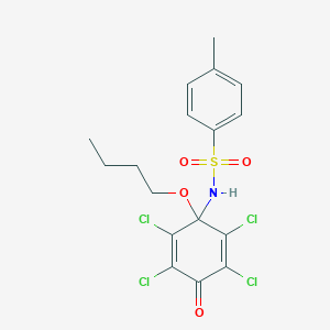 molecular formula C17H17Cl4NO4S B515240 N-(1-butoxy-2,3,5,6-tetrachloro-4-oxo-2,5-cyclohexadien-1-yl)-4-methylbenzenesulfonamide 