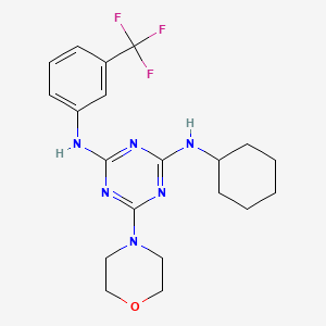 molecular formula C20H25F3N6O B5152413 N-cyclohexyl-6-(4-morpholinyl)-N'-[3-(trifluoromethyl)phenyl]-1,3,5-triazine-2,4-diamine 