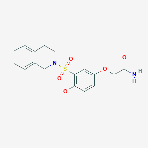molecular formula C18H20N2O5S B5152459 2-[3-(3,4-dihydro-2(1H)-isoquinolinylsulfonyl)-4-methoxyphenoxy]acetamide 