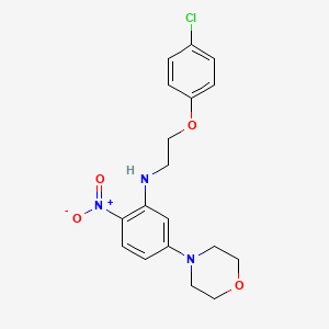 molecular formula C18H20ClN3O4 B5152466 N-[2-(4-chlorophenoxy)ethyl]-5-(4-morpholinyl)-2-nitroaniline 