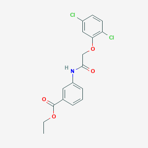 molecular formula C17H15Cl2NO4 B515248 3-[2-(2,5-Dichloro-phenoxy)-acetylamino]-benzoic acid ethyl ester 