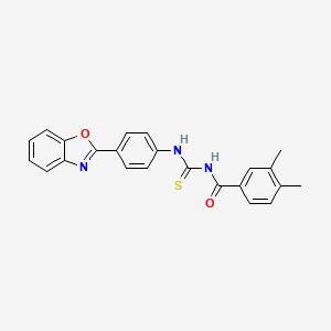 molecular formula C23H19N3O2S B5152509 N-({[4-(1,3-benzoxazol-2-yl)phenyl]amino}carbonothioyl)-3,4-dimethylbenzamide 