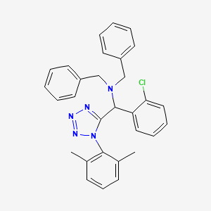molecular formula C30H28ClN5 B5152529 N,N-dibenzyl-1-(2-chlorophenyl)-1-[1-(2,6-dimethylphenyl)-1H-tetrazol-5-yl]methanamine 