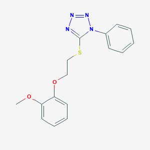 molecular formula C16H16N4O2S B515253 5-{[2-(2-methoxyphenoxy)ethyl]sulfanyl}-1-phenyl-1H-tetraazole 