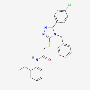 molecular formula C25H23ClN4OS B5152543 2-{[4-benzyl-5-(4-chlorophenyl)-4H-1,2,4-triazol-3-yl]thio}-N-(2-ethylphenyl)acetamide 