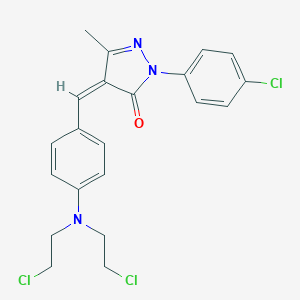 molecular formula C21H20Cl3N3O B515256 4-{4-[bis(2-chloroethyl)amino]benzylidene}-2-(4-chlorophenyl)-5-methyl-2,4-dihydro-3H-pyrazol-3-one 