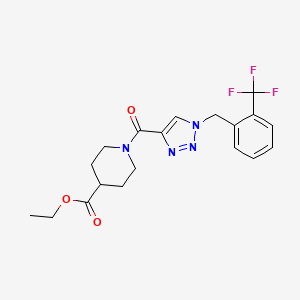 molecular formula C19H21F3N4O3 B5152569 ethyl 1-({1-[2-(trifluoromethyl)benzyl]-1H-1,2,3-triazol-4-yl}carbonyl)-4-piperidinecarboxylate 