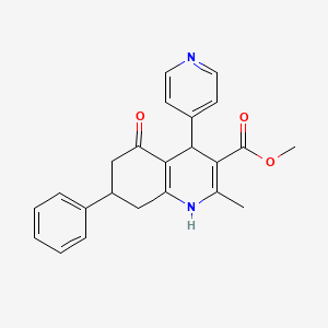molecular formula C23H22N2O3 B5152588 methyl 2-methyl-5-oxo-7-phenyl-4-(4-pyridinyl)-1,4,5,6,7,8-hexahydro-3-quinolinecarboxylate 