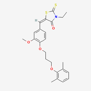 molecular formula C24H27NO4S2 B5152594 5-{4-[3-(2,6-dimethylphenoxy)propoxy]-3-methoxybenzylidene}-3-ethyl-2-thioxo-1,3-thiazolidin-4-one 