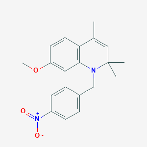 molecular formula C20H22N2O3 B515260 1-{4-Nitrobenzyl}-7-methoxy-2,2,4-trimethyl-1,2-dihydroquinoline CAS No. 300589-50-8