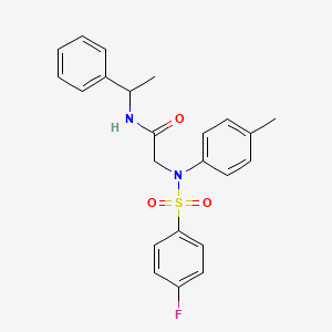 molecular formula C23H23FN2O3S B5152606 N~2~-[(4-fluorophenyl)sulfonyl]-N~2~-(4-methylphenyl)-N~1~-(1-phenylethyl)glycinamide 