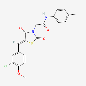 molecular formula C20H17ClN2O4S B5152663 2-[5-(3-chloro-4-methoxybenzylidene)-2,4-dioxo-1,3-thiazolidin-3-yl]-N-(4-methylphenyl)acetamide 