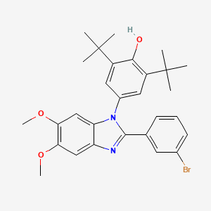 molecular formula C29H33BrN2O3 B5152671 4-[2-(3-bromophenyl)-5,6-dimethoxy-1H-benzimidazol-1-yl]-2,6-di-tert-butylphenol 
