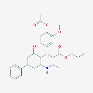 molecular formula C30H33NO6 B5152687 isobutyl 4-[4-(acetyloxy)-3-methoxyphenyl]-2-methyl-5-oxo-7-phenyl-1,4,5,6,7,8-hexahydro-3-quinolinecarboxylate 