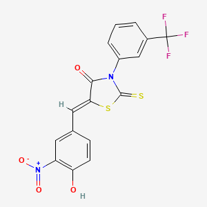 molecular formula C17H9F3N2O4S2 B5152696 5-(4-hydroxy-3-nitrobenzylidene)-2-thioxo-3-[3-(trifluoromethyl)phenyl]-1,3-thiazolidin-4-one 