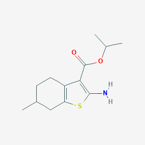 molecular formula C13H19NO2S B515270 Propan-2-yl 2-amino-6-methyl-4,5,6,7-tetrahydro-1-benzothiophene-3-carboxylate CAS No. 329222-97-1