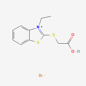 molecular formula C11H12BrNO2S2 B5152723 2-[(carboxymethyl)thio]-3-ethyl-1,3-benzothiazol-3-ium bromide 