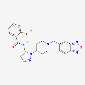 molecular formula C23H24N6O3 B5152772 N-{1-[1-(2,1,3-benzoxadiazol-5-ylmethyl)-4-piperidinyl]-1H-pyrazol-5-yl}-2-methoxybenzamide 