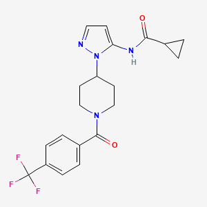 N-(1-{1-[4-(trifluoromethyl)benzoyl]-4-piperidinyl}-1H-pyrazol-5-yl)cyclopropanecarboxamide