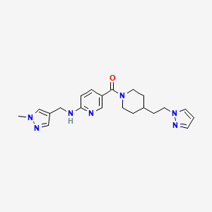 molecular formula C21H27N7O B5152794 N-[(1-methyl-1H-pyrazol-4-yl)methyl]-5-({4-[2-(1H-pyrazol-1-yl)ethyl]-1-piperidinyl}carbonyl)-2-pyridinamine 