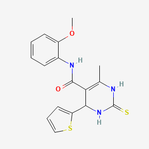 N-(2-methoxyphenyl)-6-methyl-4-(2-thienyl)-2-thioxo-1,2,3,4-tetrahydro-5-pyrimidinecarboxamide